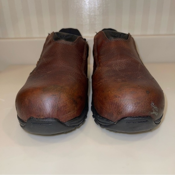 Thorogood Composite Safety Toe Slip-On Brown Leather Oxford Shoe Unisex - Picture 5 of 16